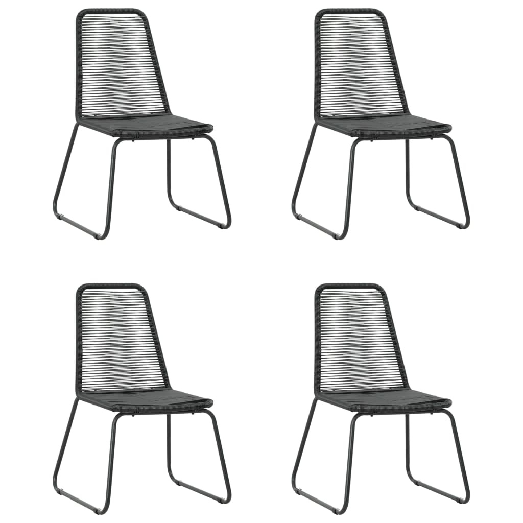 VidaXL 5-delige Tuinset PVC-rattan zwart