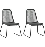 VidaXL 3-delige Tuinset PVC-rattan zwart