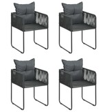 VidaXL 5-delige Tuinset PVC-rattan zwart