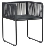 VidaXL 5-delige Tuinset PVC-rattan zwart