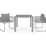 VidaXL 3-delige Tuinset PVC-rattan zwart
