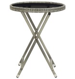 VidaXL 3-delige Bistroset poly rattan en glas grijs