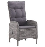 VidaXL 3-delige Bistroset poly rattan en glas grijs