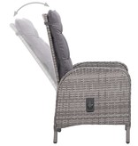 VidaXL 9-delige Tuinset poly rattan en glas grijs