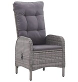 VidaXL 3-delige Tuinset poly rattan en acaciahout grijs