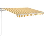 VidaXL Luifel automatisch uittrekbaar 300x250 cm geel en wit