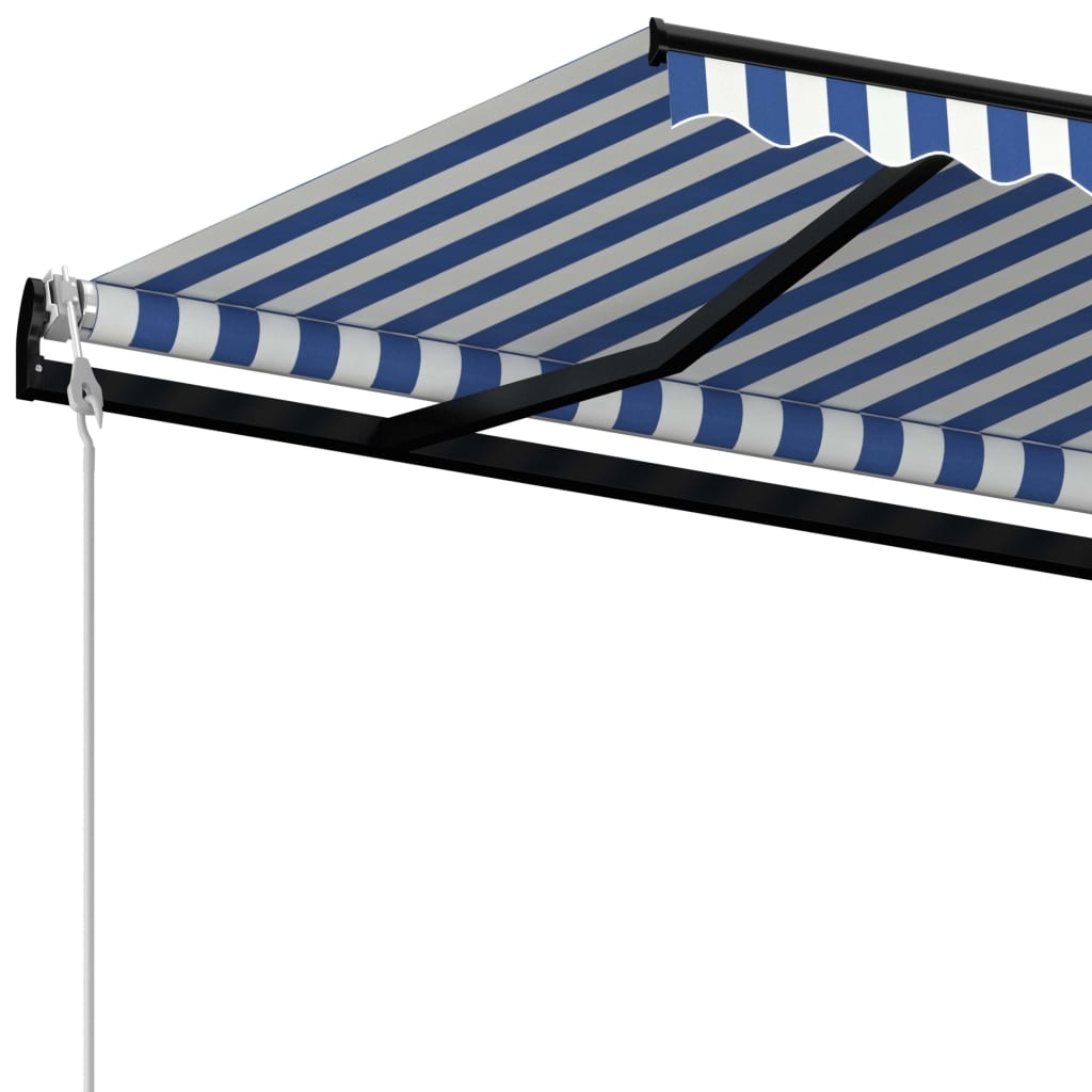 VidaXL Luifel automatisch uittrekbaar 400x350 cm blauw en wit