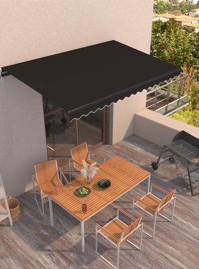 VidaXL Luifel automatisch uittrekbaar 400x350 cm antracietkleurig