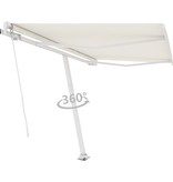 VidaXL Luifel vrijstaand handmatig uittrekbaar 300x250 cm crèmekleurig