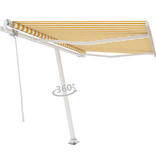 VidaXL Luifel vrijstaand automatisch 300x250 cm geel en wit