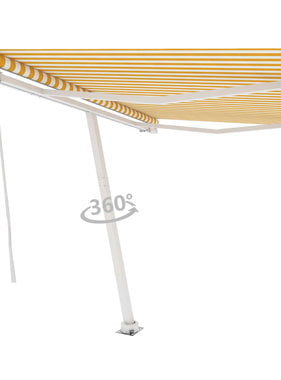 VidaXL Luifel vrijstaand automatisch 300x250 cm geel en wit