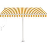 VidaXL Luifel vrijstaand automatisch 300x250 cm geel en wit