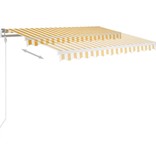 VidaXL Luifel handmatig uittrekbaar met palen 3x2,5 m geel en wit