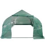 vidaXL Tuinkas walk-in draagbare polytunnel met stalen frame 18 m²