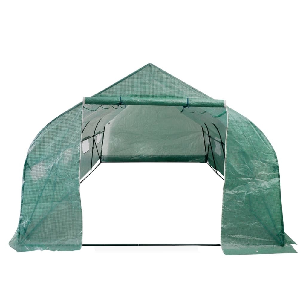 vidaXL Tuinkas walk-in draagbare polytunnel met stalen frame 18 m²