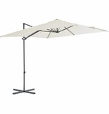 vidaXL Zweefparasol met stalen paal 250x250 cm zandkleurig