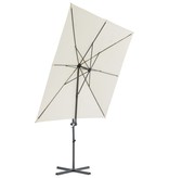 vidaXL Zweefparasol met stalen paal 250x250 cm zandkleurig