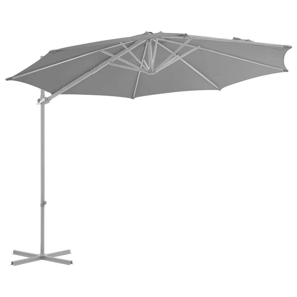 vidaXL Zweefparasol met stalen paal 300 cm antraciet