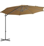 vidaXL Zweefparasol met stalen paal 300 cm taupe