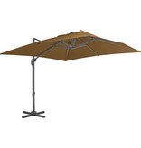 vidaXL Zweefparasol met aluminium paal 300x300 cm taupe