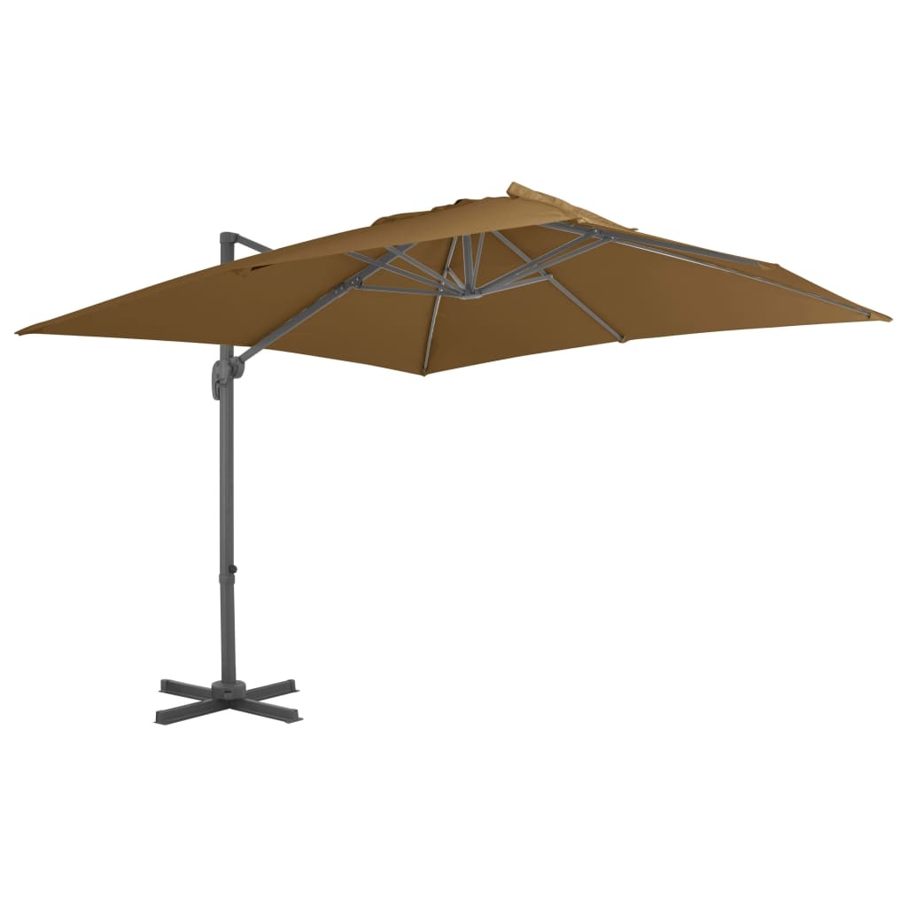 vidaXL Zweefparasol met aluminium paal 300x300 cm taupe