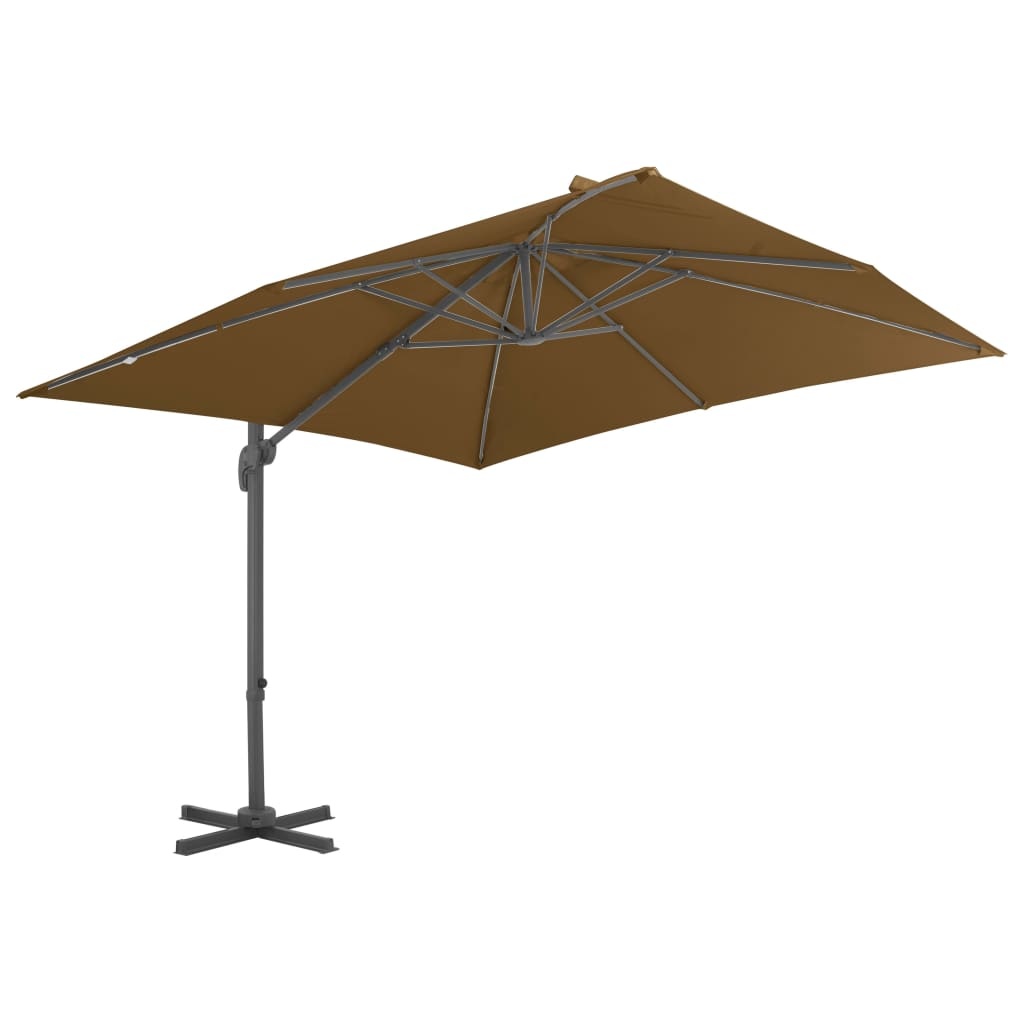 vidaXL Zweefparasol met aluminium paal 300x300 cm taupe