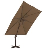 vidaXL Zweefparasol met aluminium paal 300x300 cm taupe