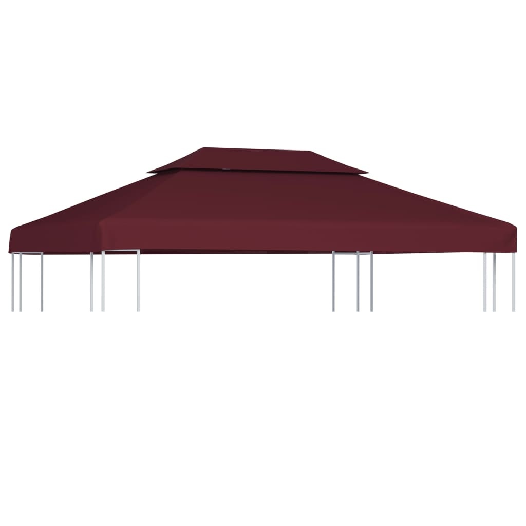 vidaXL Prieeldak 2 lagen 4x3m 310 g/m² bordeaux