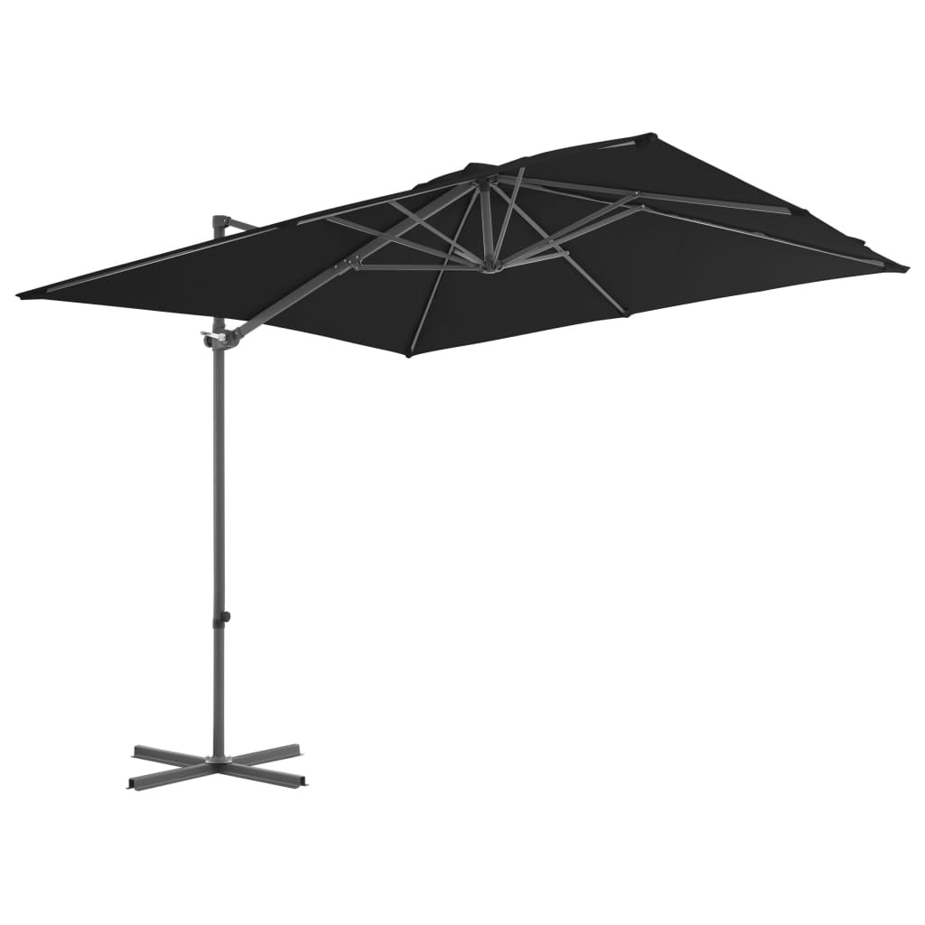 vidaXL Zweefparasol met stalen paal 250x250 cm zwart