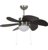 VidaXL Plafondventilator met lamp 76 cm donkerbruin