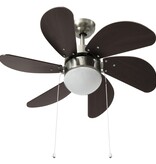 VidaXL Plafondventilator met lamp 76 cm donkerbruin