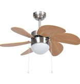VidaXL Plafondventilator met lamp 76 cm lichtbruin