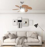 VidaXL Plafondventilator met lamp 76 cm lichtbruin