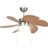 VidaXL Plafondventilator met lamp 76 cm lichtbruin