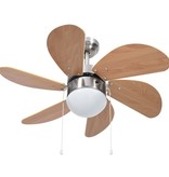 VidaXL Plafondventilator met lamp 76 cm lichtbruin