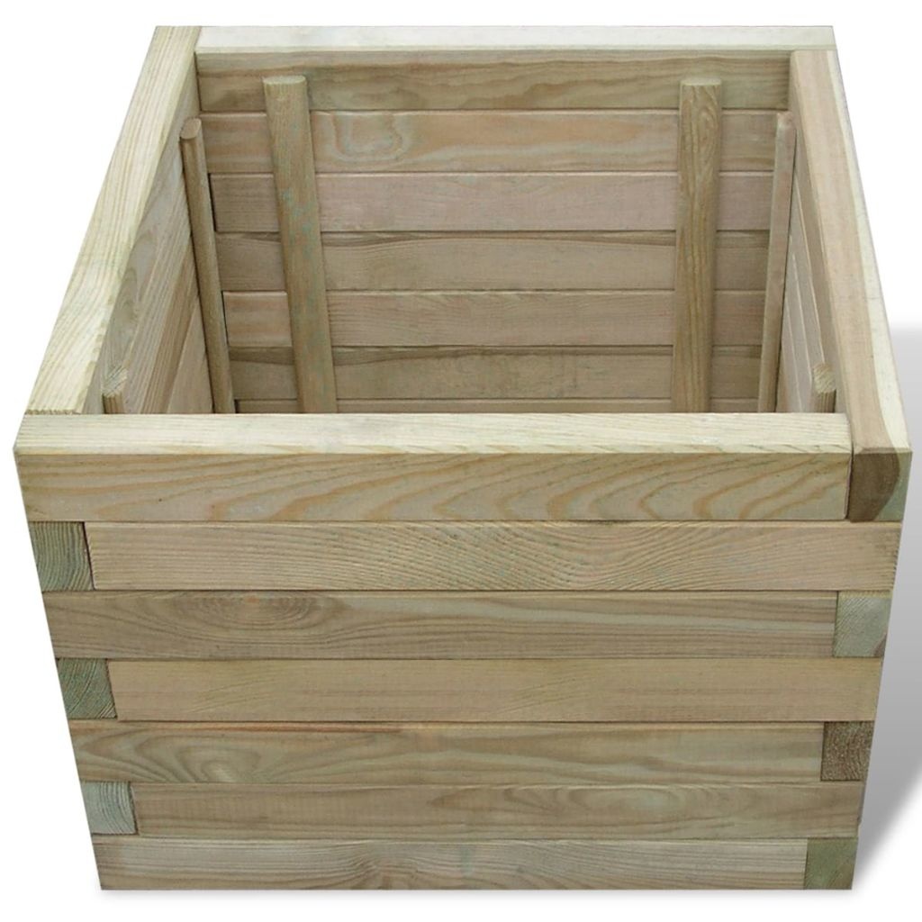 vidaXL Plantenbak verhoogd vierkant 50x50x40 cm hout