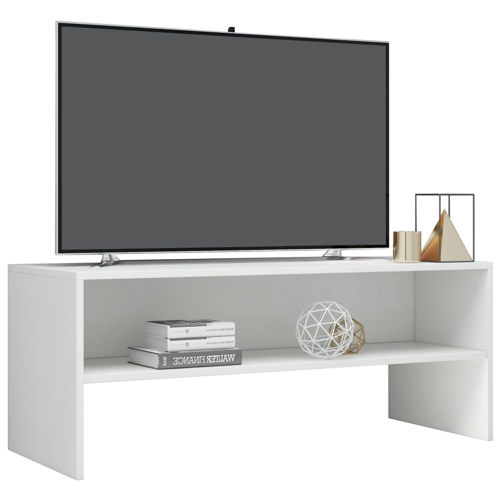 vidaXL Tv-meubel 100x40x40 cm spaanplaat hoogglans wit