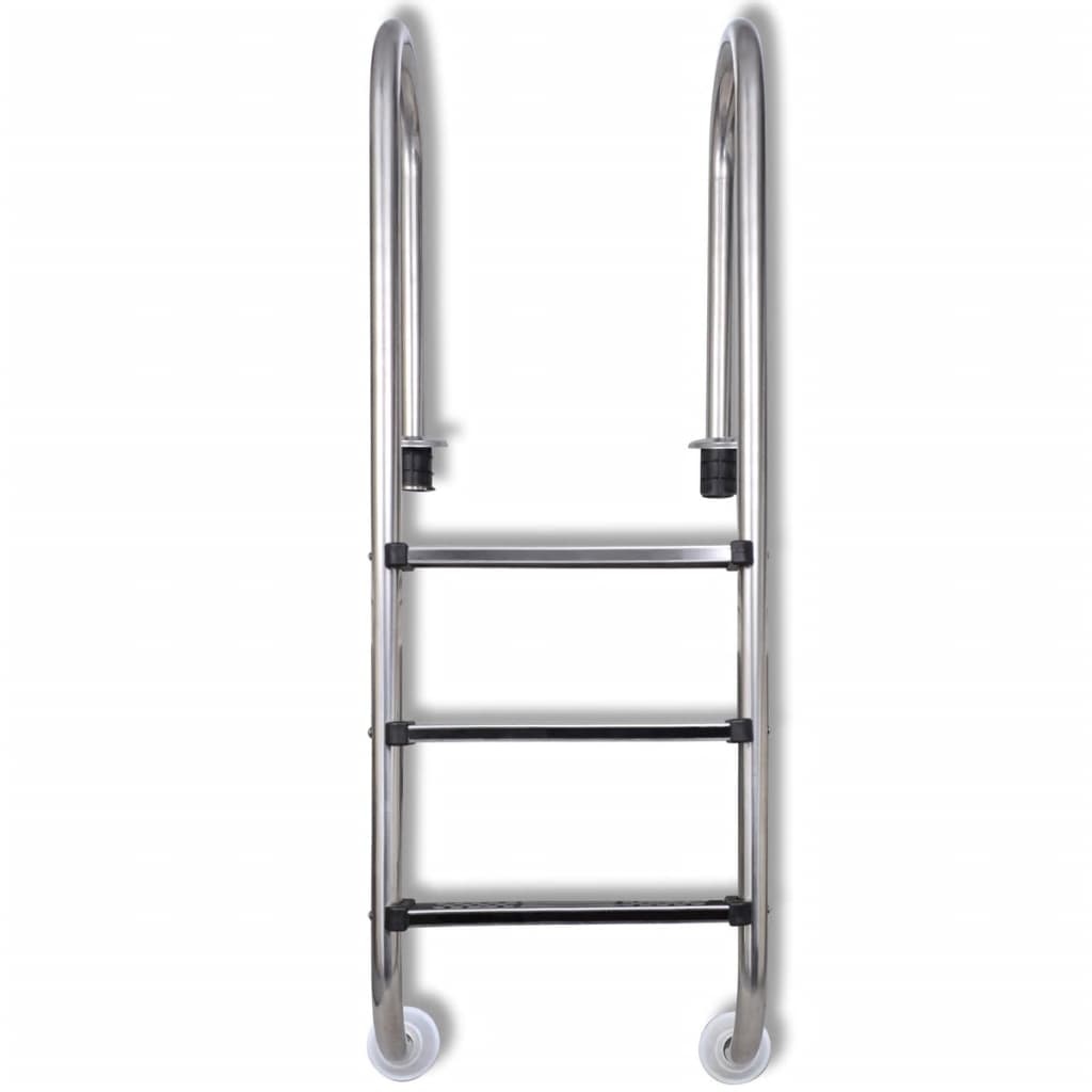 vidaXL Zwembadladder met 3 sporten 120 cm roestvrij staal 304