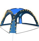 vidaXL Partytent met LED en 4 zijwanden 3,6x3,6x2,3 m blauw