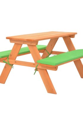 VidaXL Kinderpicknicktafel met banken 89x79x50 cm massief vurenhout