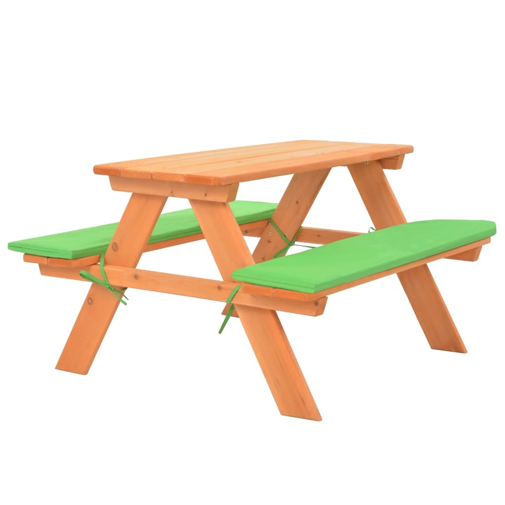 vidaXL Kinderpicknicktafel met banken 89x79x50 cm massief vurenhout