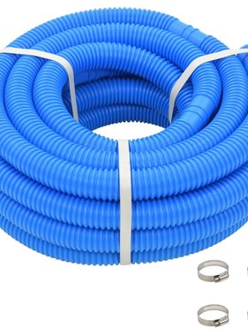 VidaXL Zwembadslang met klemmen 38 mm 12 m blauw