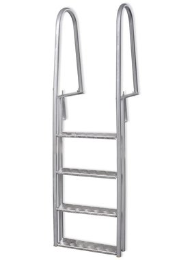 vidaXL Dok/zwembadladder met 4 treden aluminium 167 cm