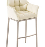 KantoormeubelenPlus Barkruk Sarpsborg Kunstleer met 4-poots Mat geborsteld RVS frame