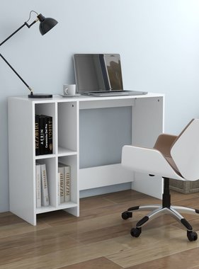 VidaXL Bureau 102,5x35x75 cm spaanplaat wit