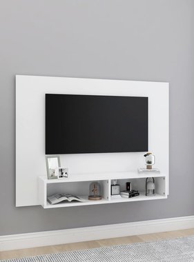 vidaXL Tv-wandmeubel 120x23,5x90 cm spaanplaat wit