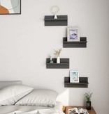 VidaXL Wandschappen 4 st 40x11,5x18 cm hoogglans grijs