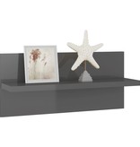 VidaXL Wandschappen 4 st 40x11,5x18 cm hoogglans grijs