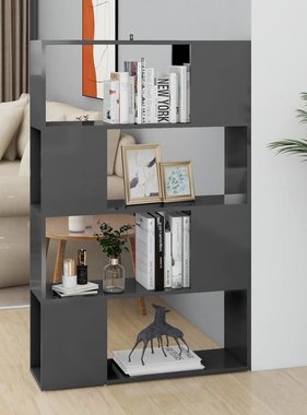 vidaXL Boekenkast/kamerscherm 80x24x124,5 cm hoogglans grijs