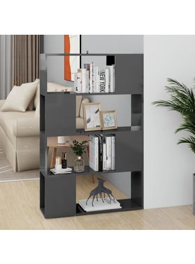 vidaXL Boekenkast/kamerscherm 80x24x124,5 cm hoogglans grijs